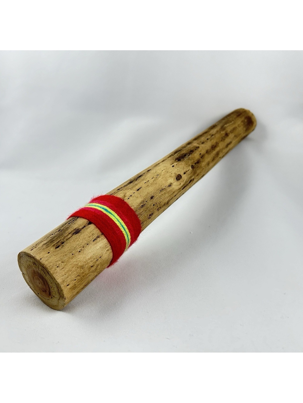 Rain Stick Made from Natural Cactus 20" with Red and Yellow Decorative Band